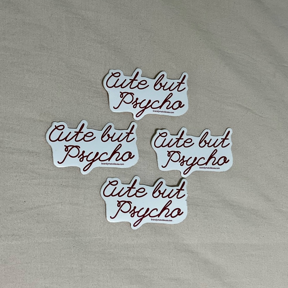 4 pk "Cute But Psycho" Brandy Melville stickers